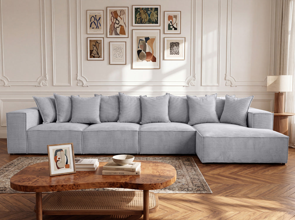 Designer corner sofa Largo Maxi in Corduroy