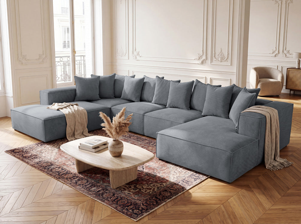 Designer-Sofa Largo U XXL aus Cord