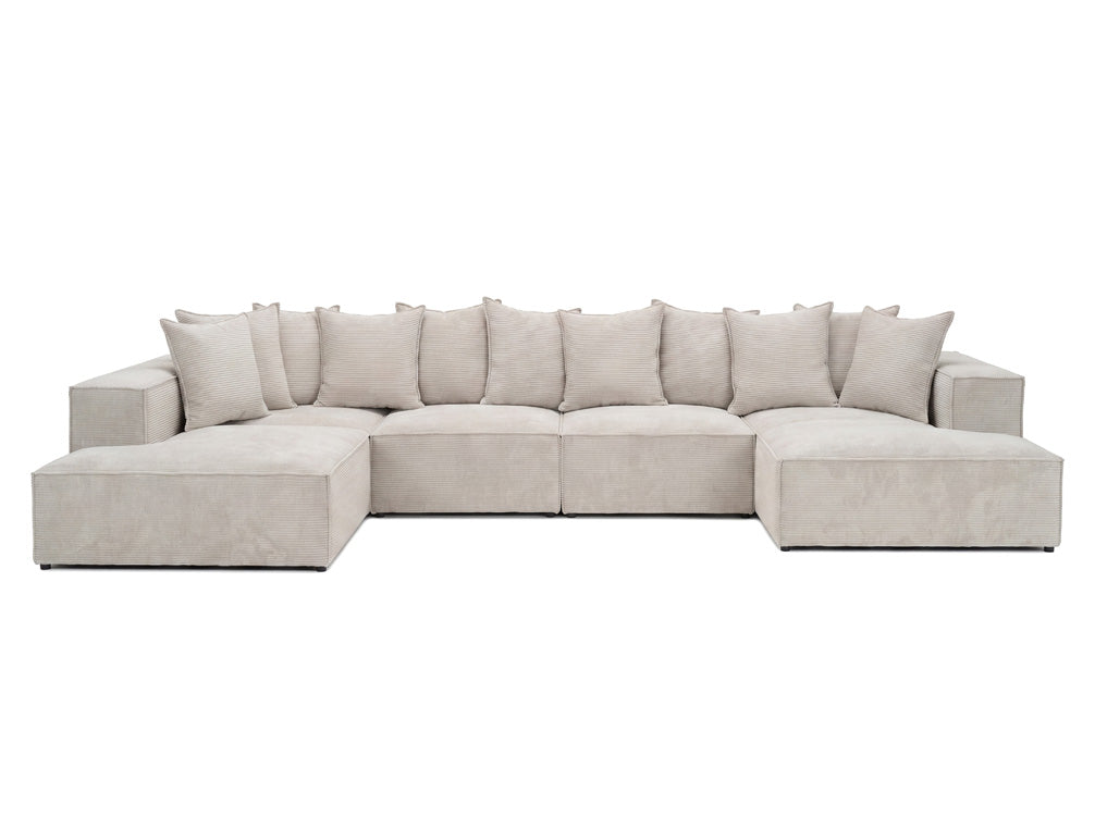 Designer-Sofa Largo U XXL aus Cord
