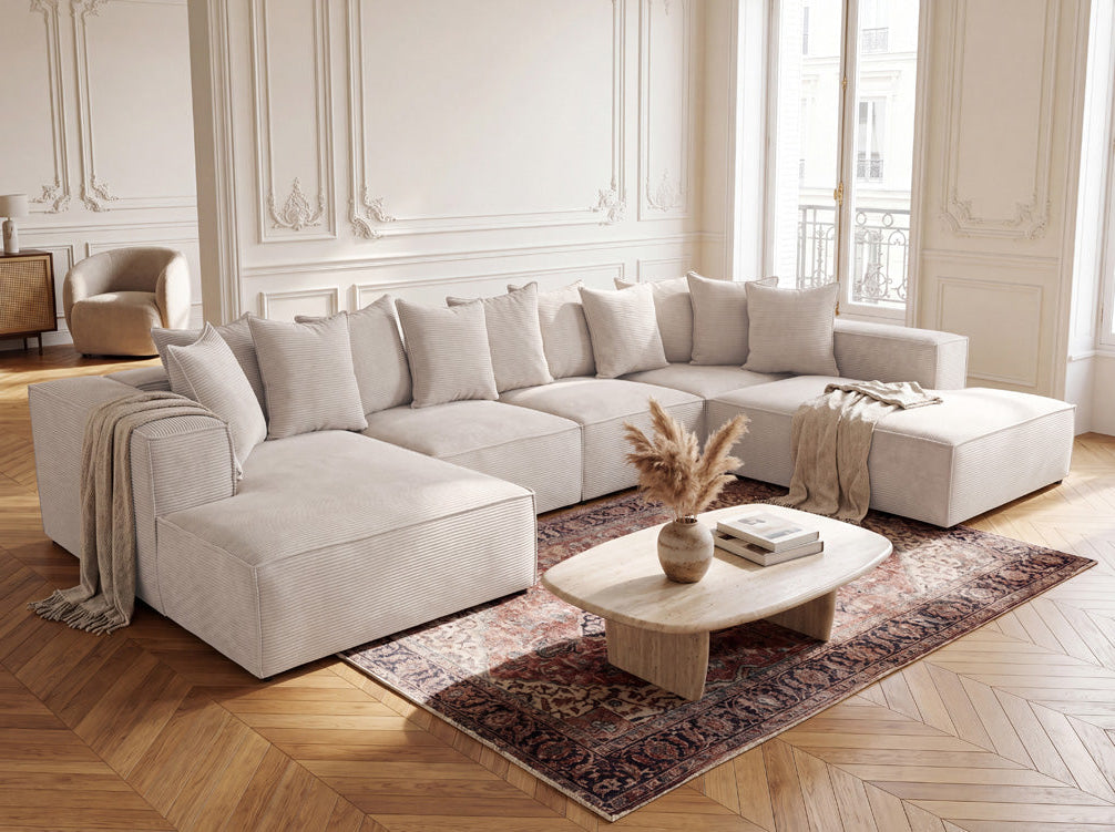 Designer-Sofa Largo U XXL aus Cord