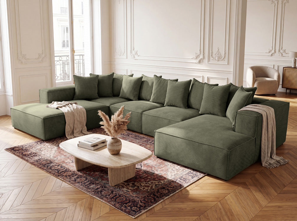 Designer-Sofa Largo U XXL aus Cord