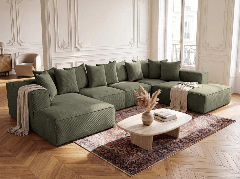Designer-Sofa Largo U XXL aus Cord