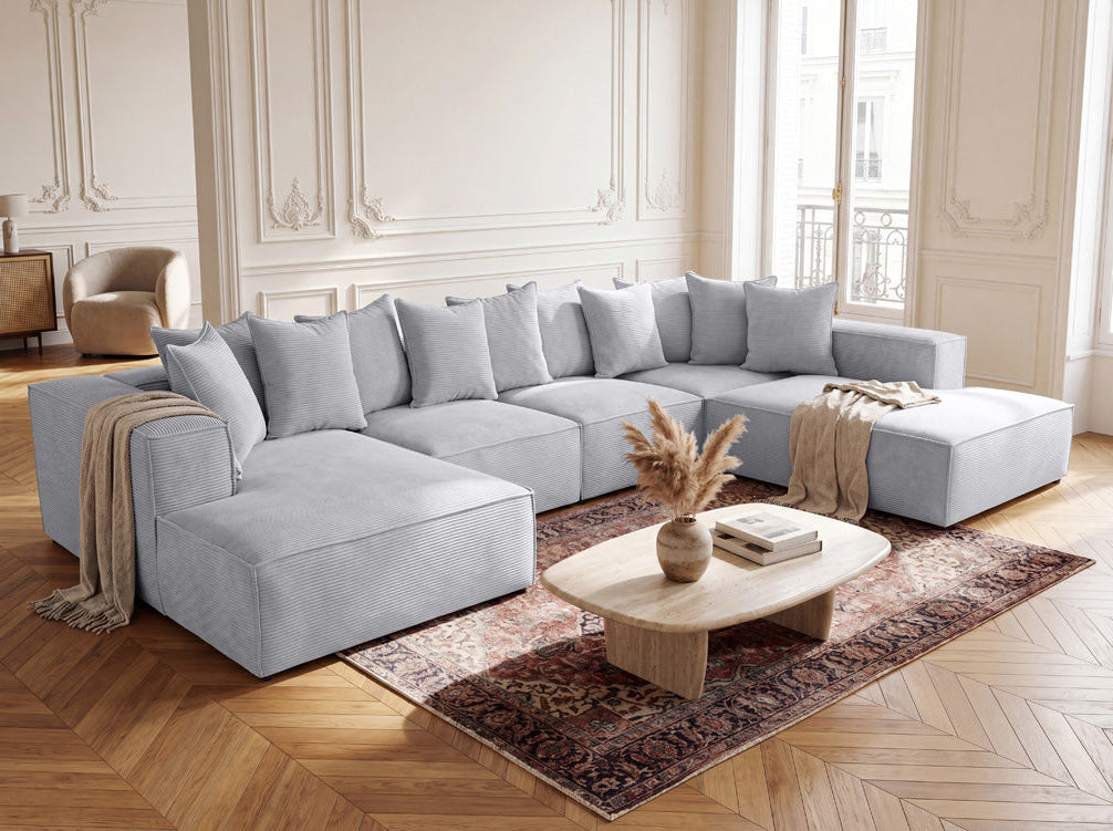 Designer-Sofa Largo U XXL aus Cord