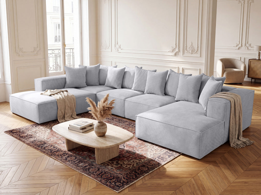 Designer-Sofa Largo U XXL aus Cord