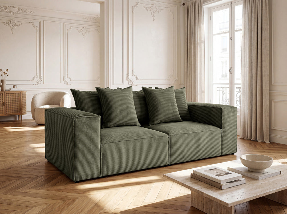 Designer 3-seater sofa Largo in Corduroy
