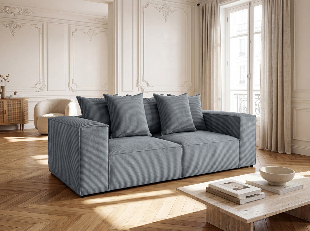 Designer 3-seater sofa Largo in Corduroy