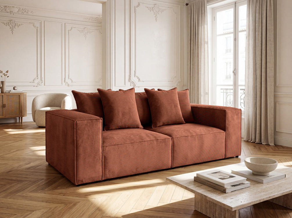 Designer 3-seater sofa Largo in Corduroy