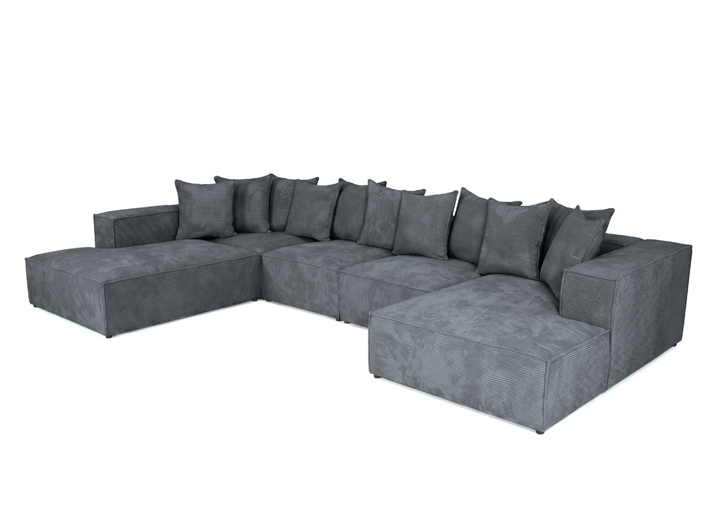 Designer-Sofa Largo U XXL aus Cord