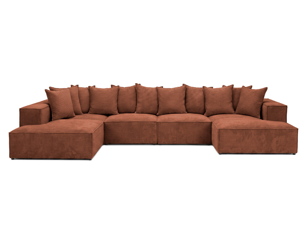 Designer-Sofa Largo U XXL aus Cord