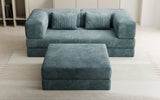 Lazy Spar-Set: 3-Sitzer + Hocker in Cord
