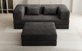Lazy Spar-Set: 3-Sitzer + Hocker in Cord