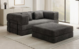 Lazy Spar-Set: 3-Sitzer + Hocker in Cord