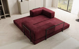 Lazy Spar-Set: 3-Sitzer + Hocker in Samt