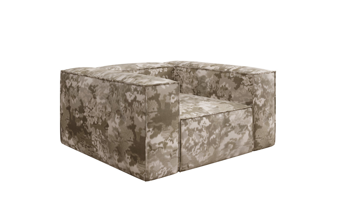 Designer Sofa-Sessel Lesley - Jacquard mit Aquarell-Muster