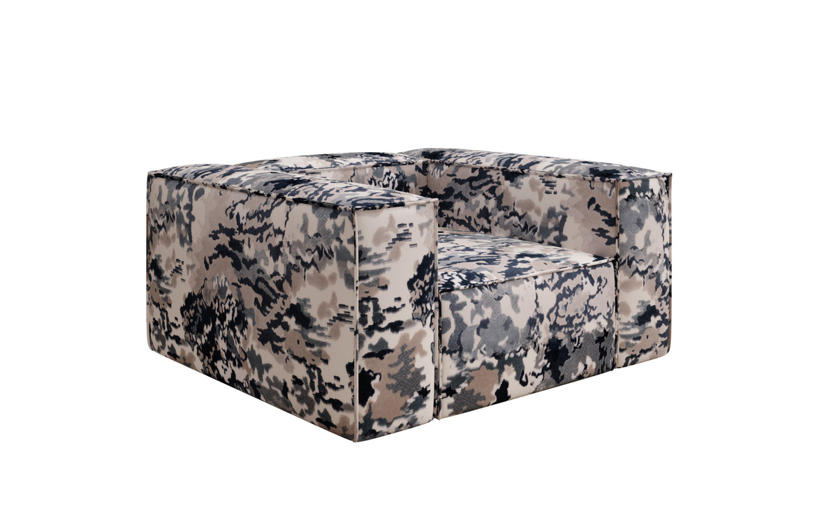 Designer Sofa-Sessel Lesley - Jacquard mit Aquarell-Muster