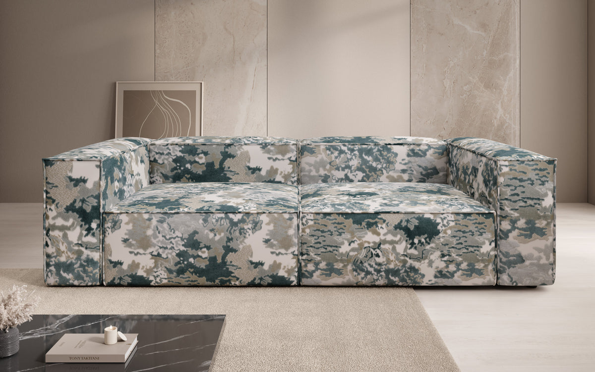 Canapé design Lesley 3 places - Jacquard à motif aquarelle