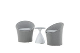 Loungeset Tanja - Grau/Weißes Set mit 2 Stühlen