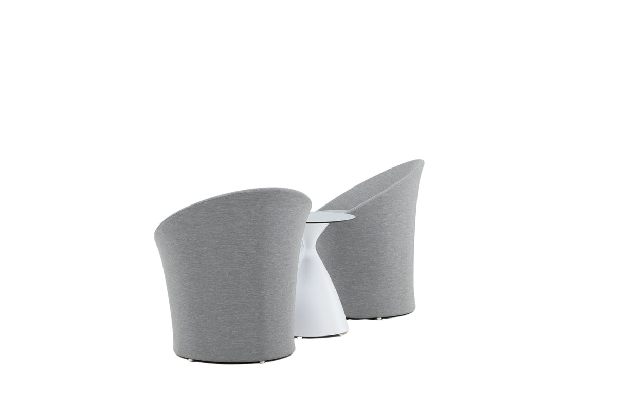 Loungeset Tanja - Grau/Weißes Set mit 2 Stühlen