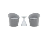 Loungeset Tanja - Grau/Weißes Set mit 2 Stühlen