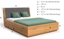 Designer Holzbett Cassian aus massiver Eech mat Stauraum
