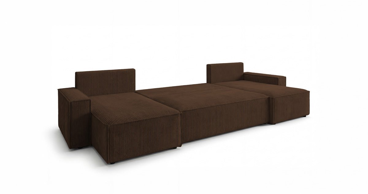Designer Sofa Lunaro U Mini with Sleeper Function and Storage in Corduroy