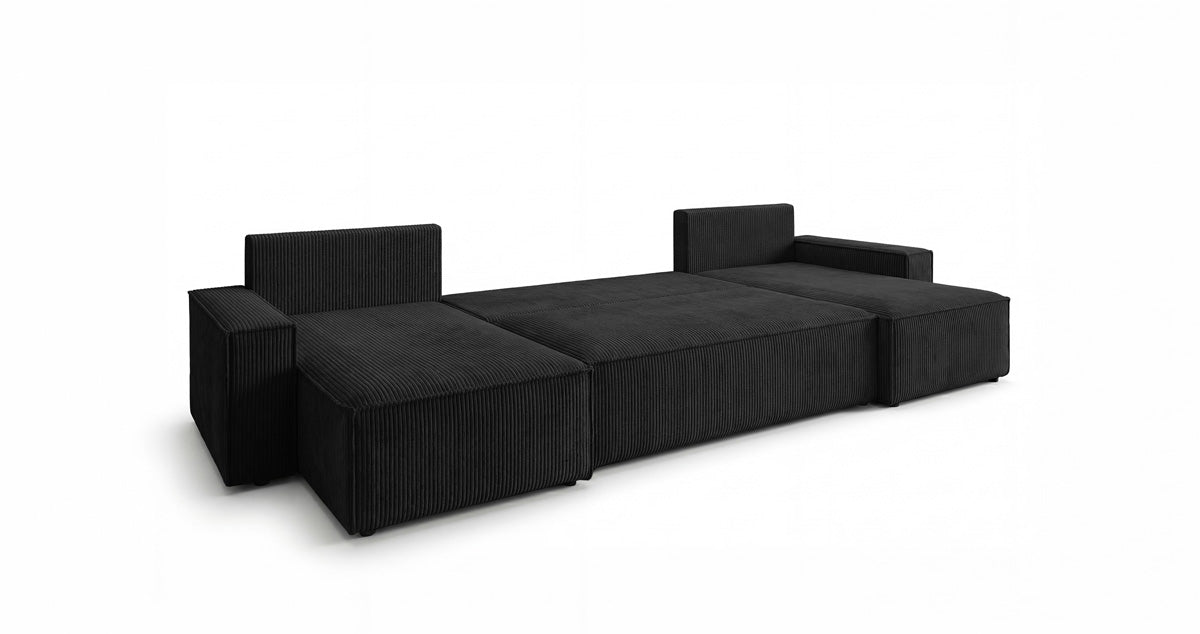 Designer Sofa Lunaro U Mini with Sleeper Function and Storage in Corduroy