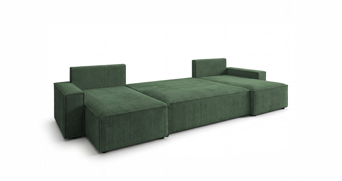 Designer Sofa Lunaro U Mini with Sleeper Function and Storage in Corduroy