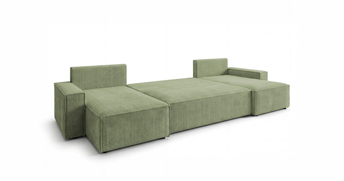 Designer Sofa Lunaro U Mini with Sleeper Function and Storage in Corduroy
