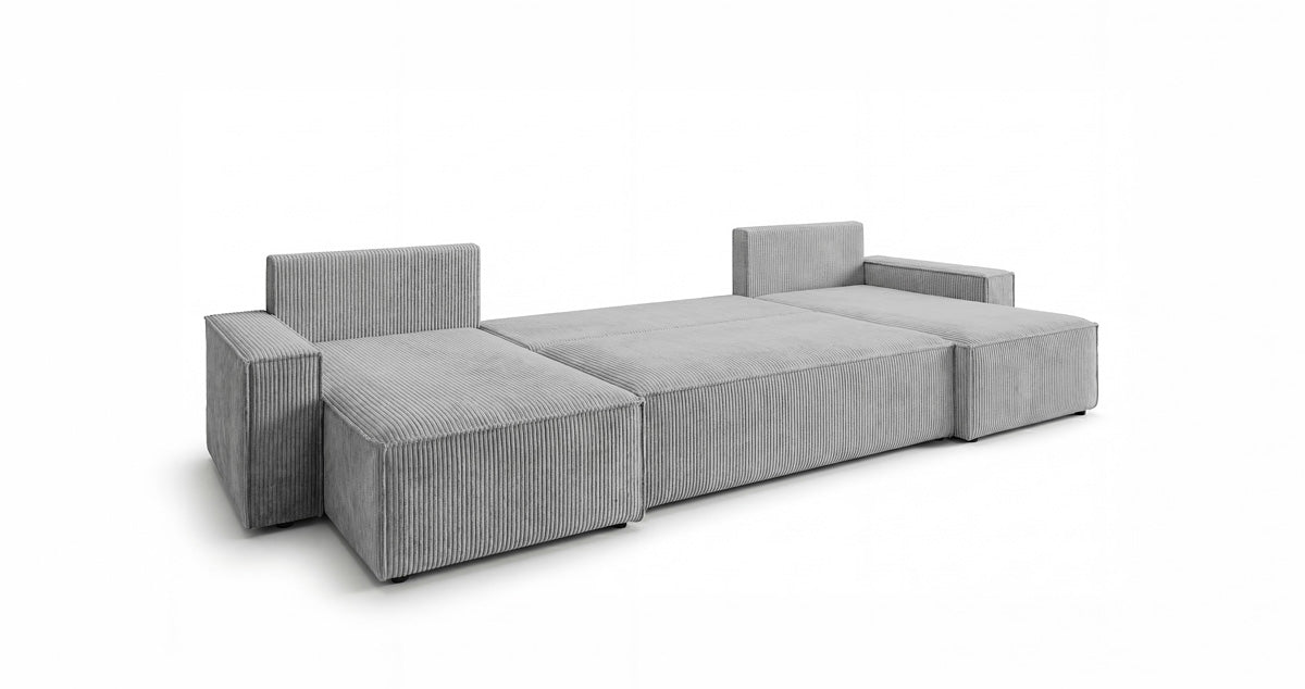 Designer Sofa Lunaro U Mini with Sleeper Function and Storage in Corduroy