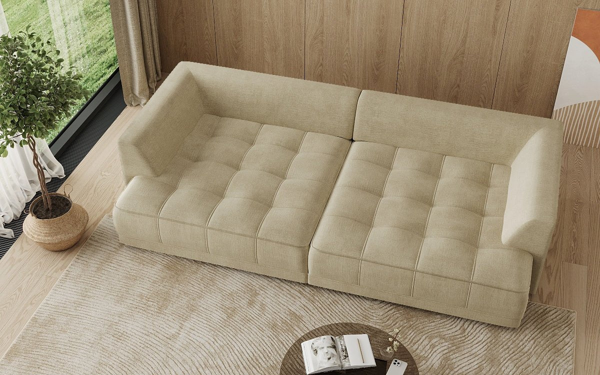 Grand canapé design Nuvo en Velours avec fonction lit électrique