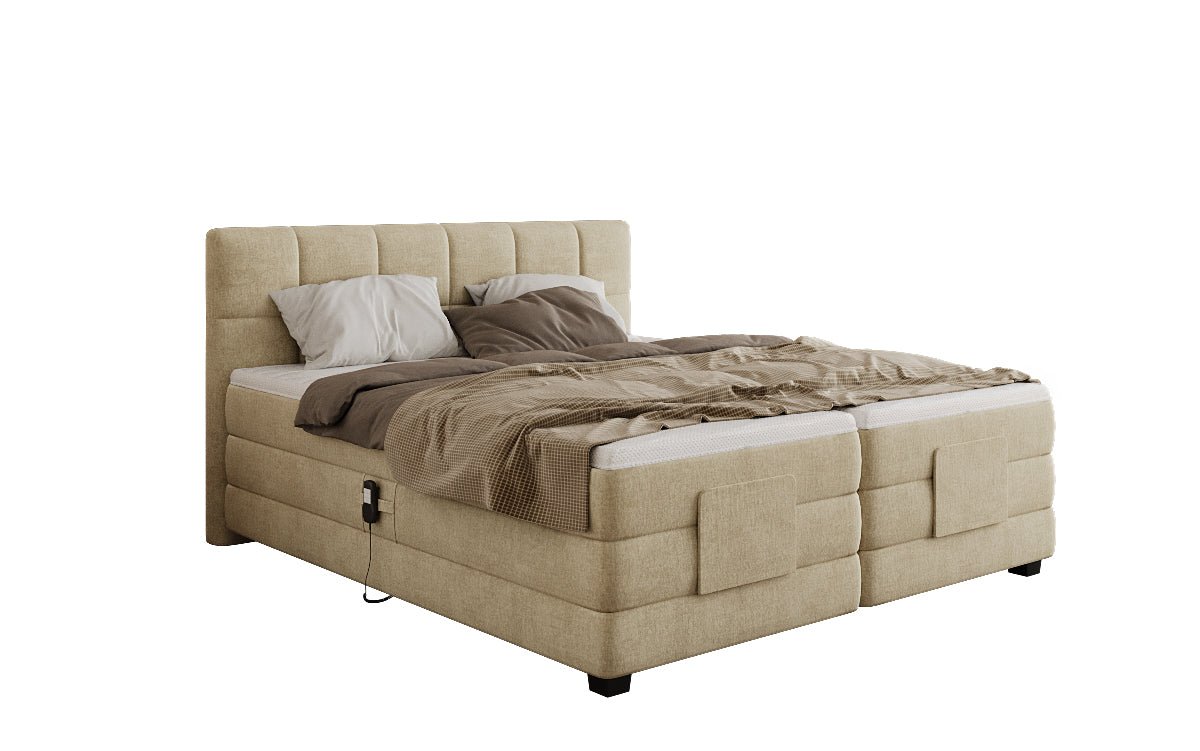 Lit boxspring Monaco - réglable électriquement en Velours