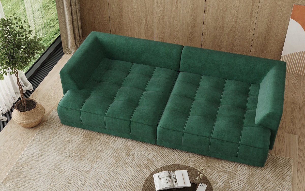 Grand canapé design Nuvo en Velours avec fonction lit électrique