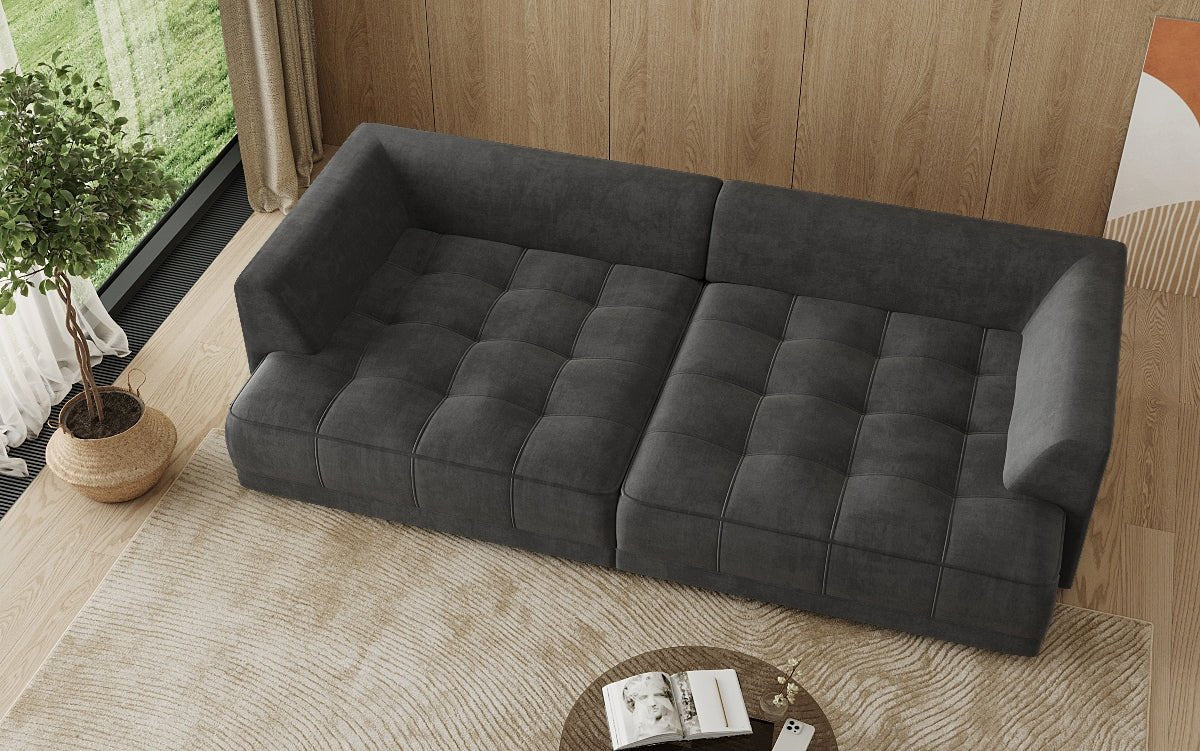 Grand canapé design Nuvo en Velours avec fonction lit électrique