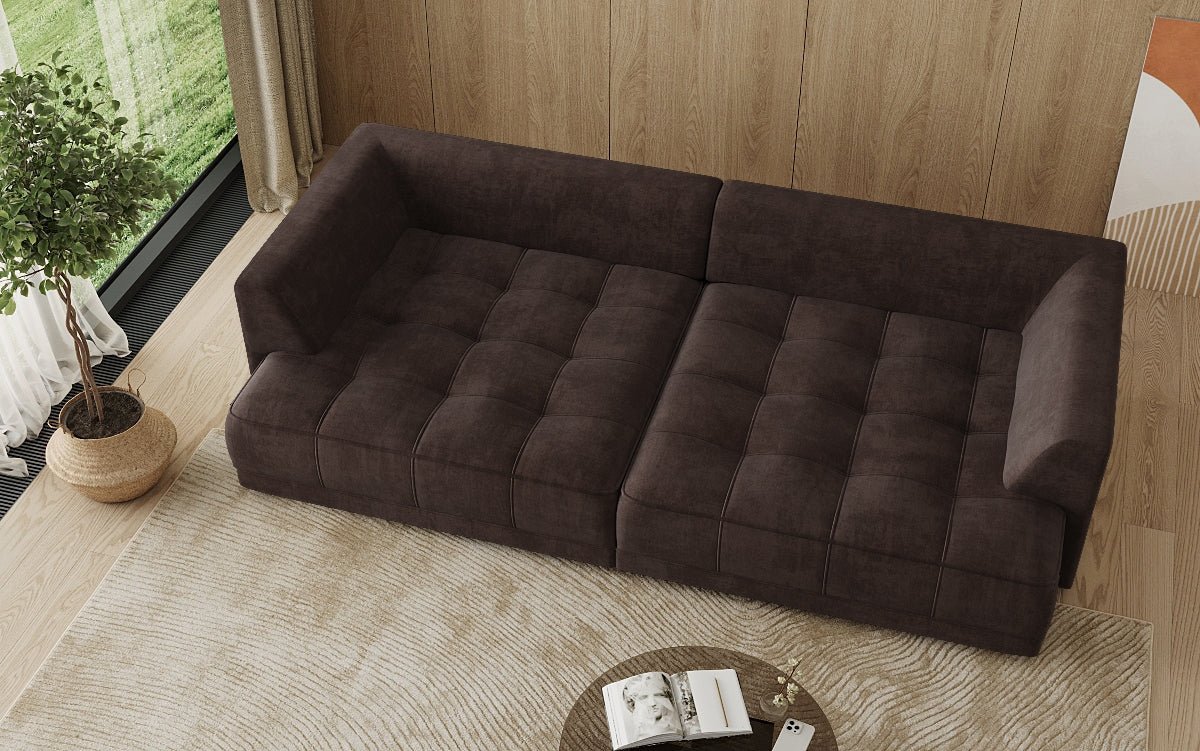 Grand canapé design Nuvo en Velours avec fonction lit électrique