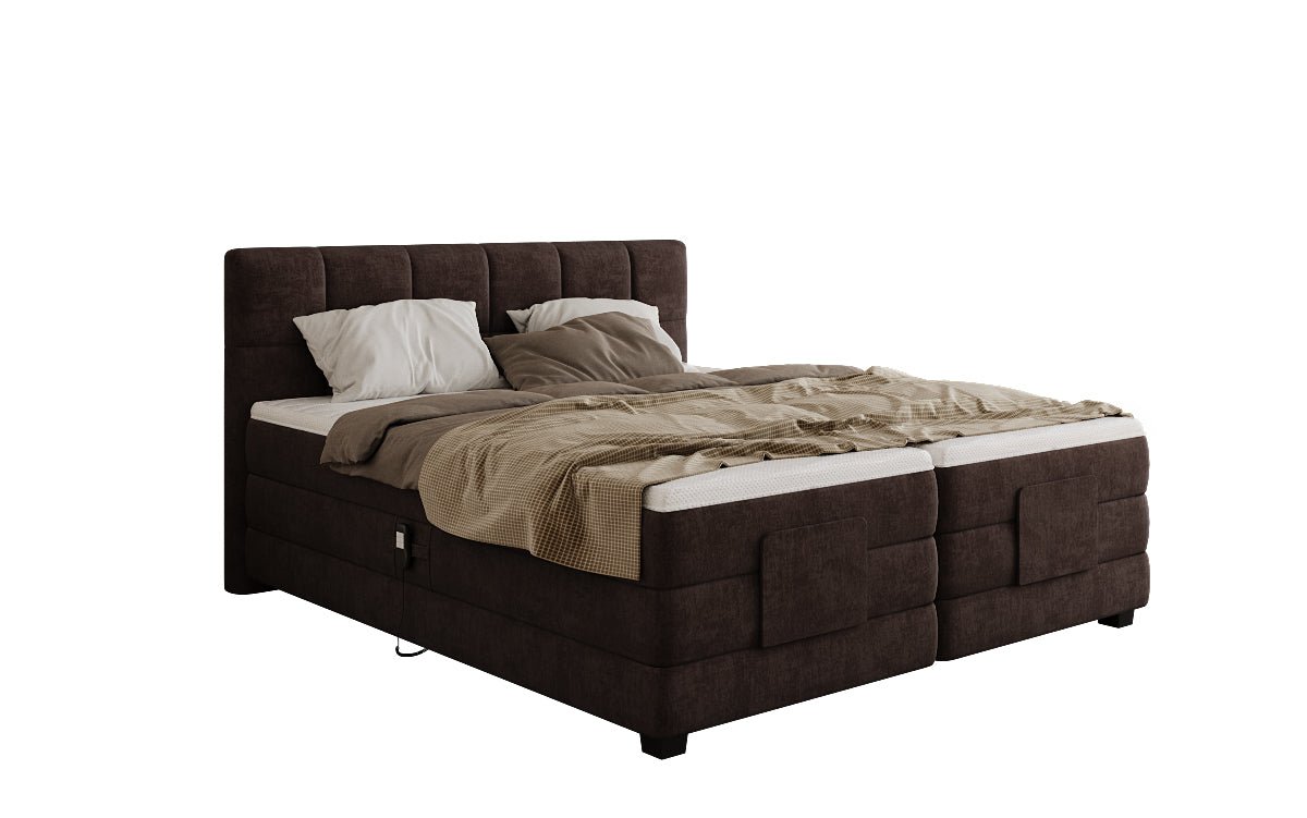 Lit boxspring Monaco - réglable électriquement en Velours
