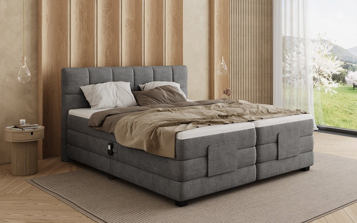 Lit boxspring Monaco - réglable électriquement en Velours