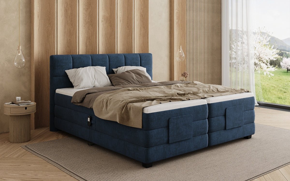 Lit boxspring Monaco - réglable électriquement en Velours