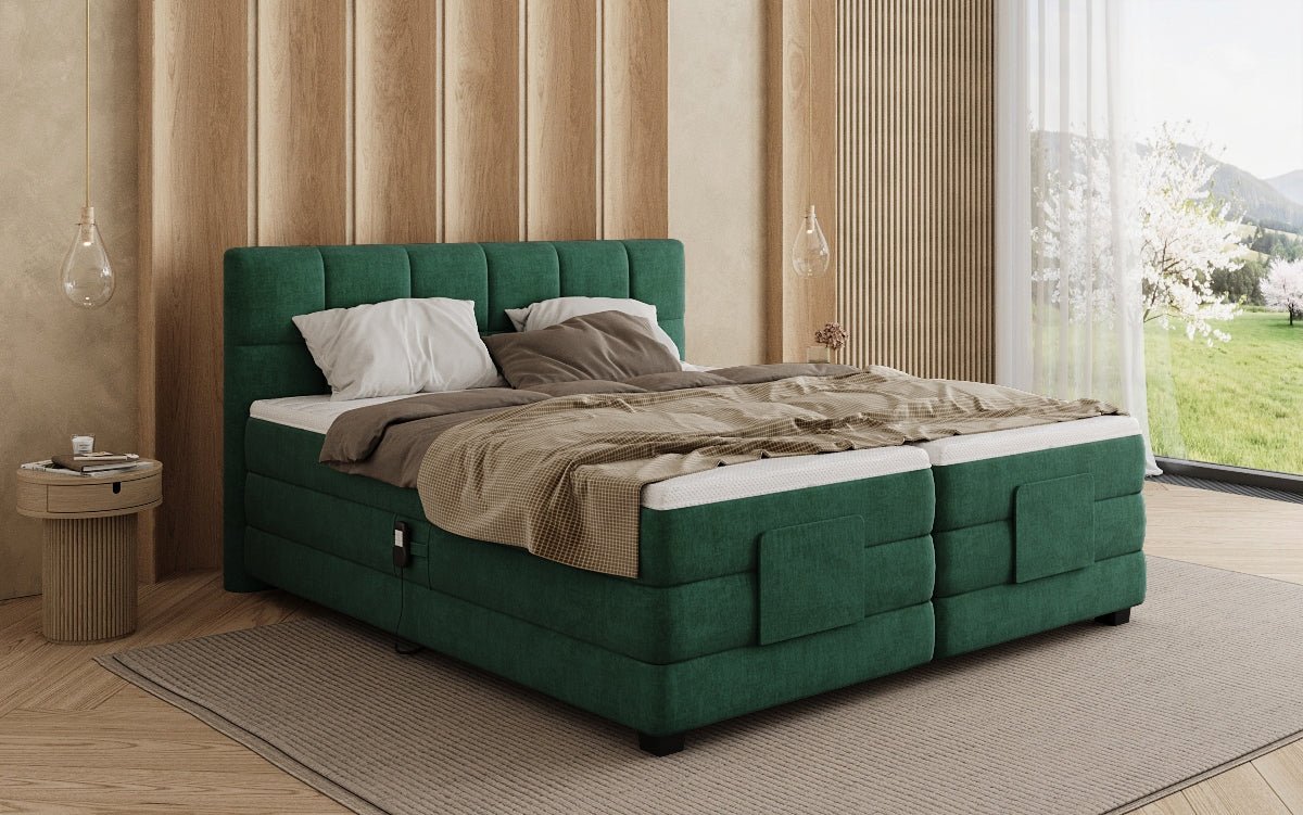 Lit boxspring Monaco - réglable électriquement en Velours