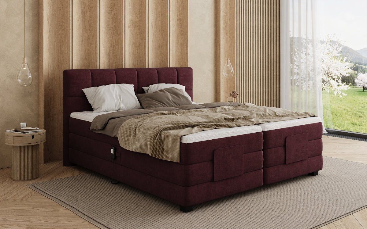 Lit boxspring Monaco - réglable électriquement en Velours