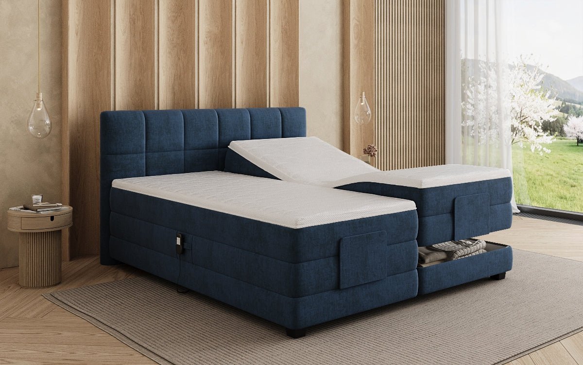 Lit boxspring Monaco - réglable électriquement en Velours