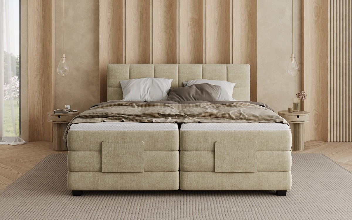 Lit boxspring Monaco - réglable électriquement en Velours