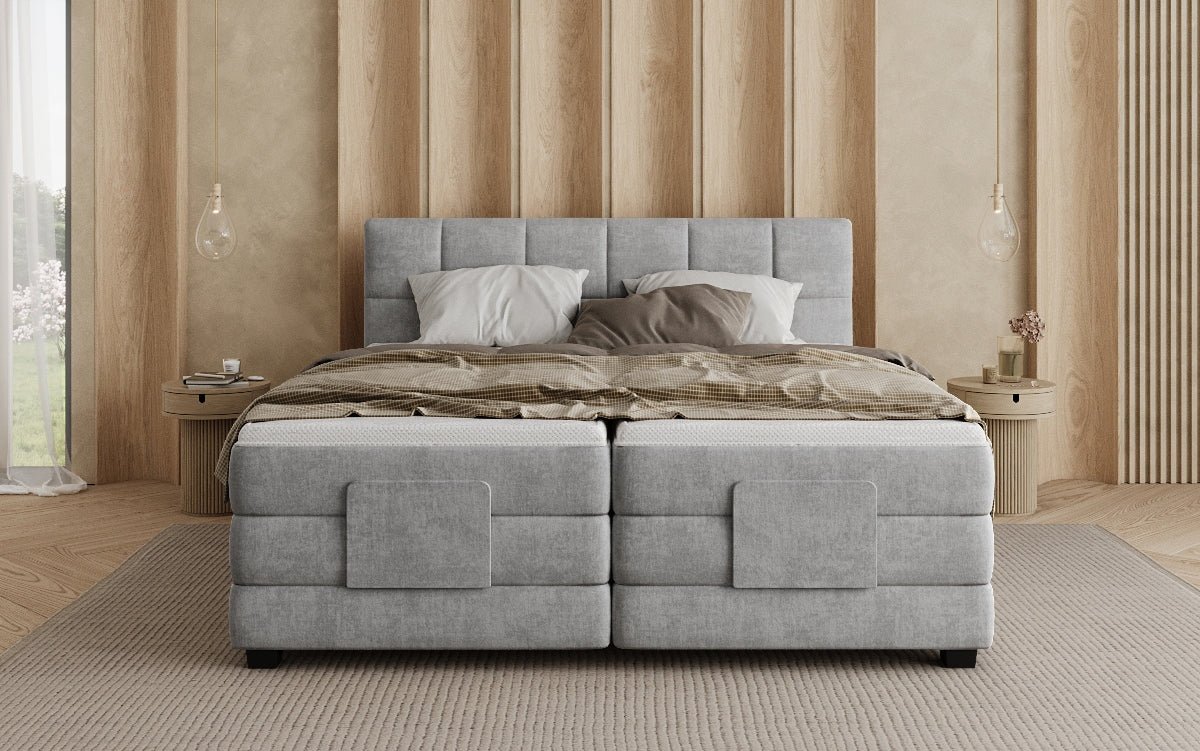 Lit boxspring Monaco - réglable électriquement en Velours