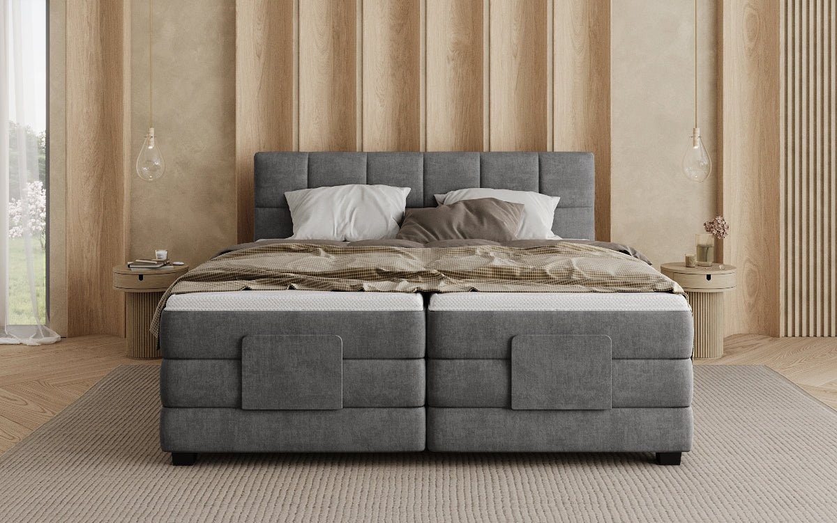 Lit boxspring Monaco - réglable électriquement en Velours
