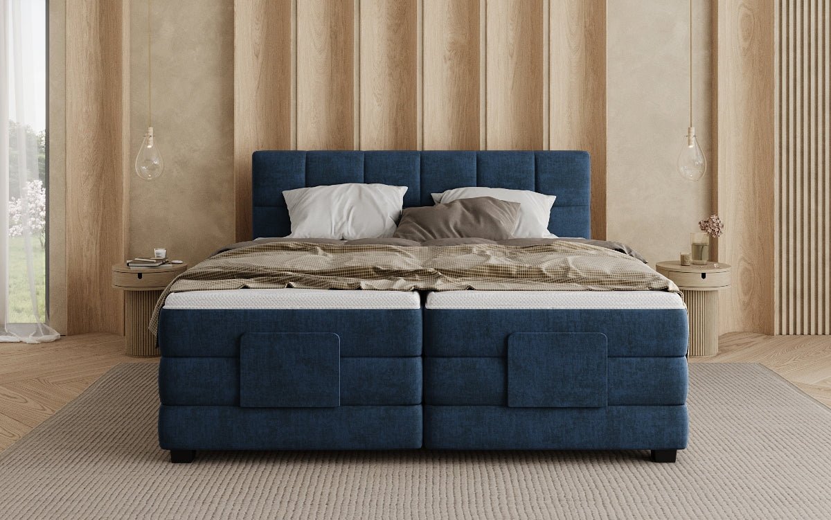 Lit boxspring Monaco - réglable électriquement en Velours
