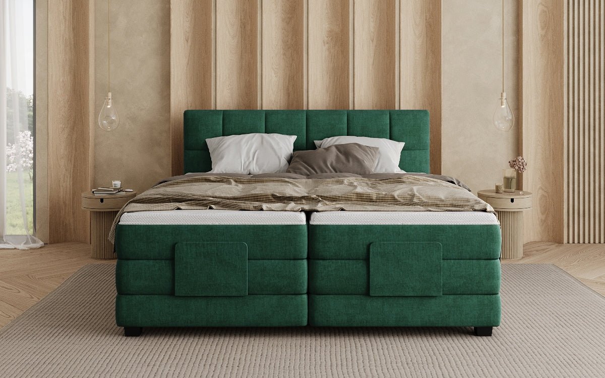Lit boxspring Monaco - réglable électriquement en Velours