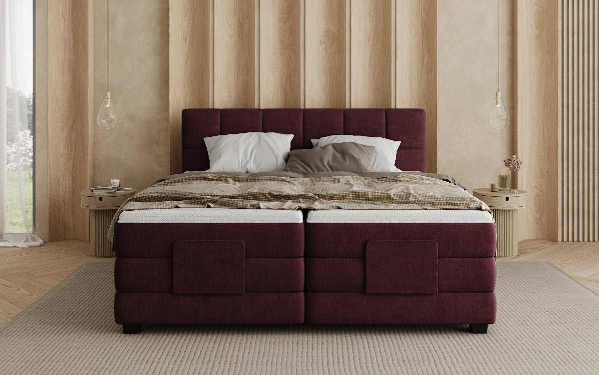 Lit boxspring Monaco - réglable électriquement en Velours