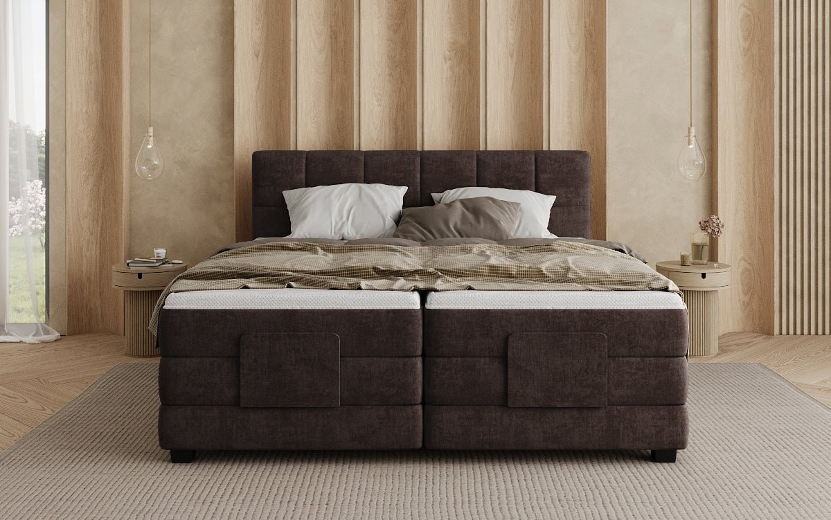Lit boxspring Monaco - réglable électriquement en Velours