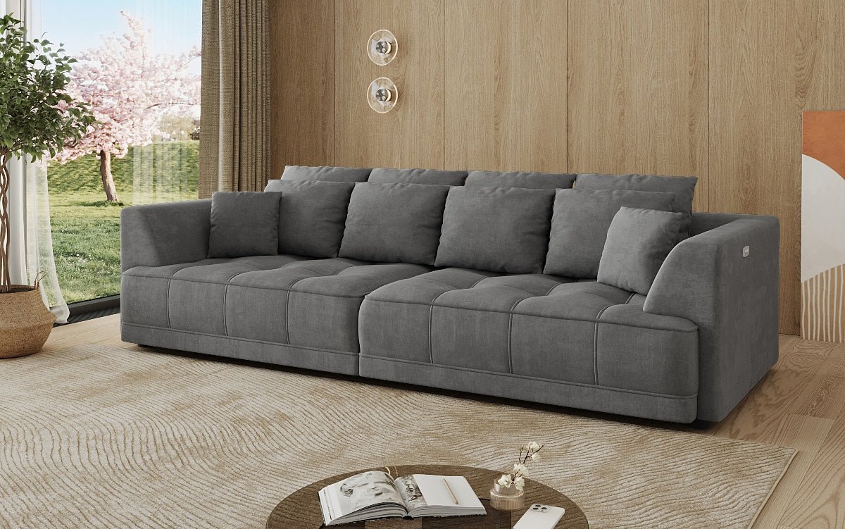 Grand canapé design Nuvo en Velours avec fonction lit électrique