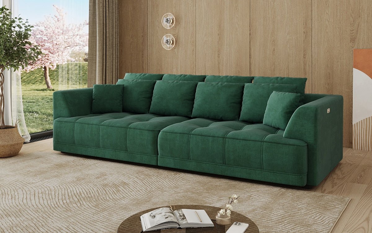 Grand canapé design Nuvo en Velours avec fonction lit électrique