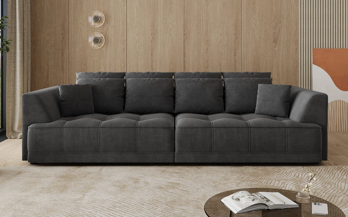 Grand canapé design Nuvo en Velours avec fonction lit électrique